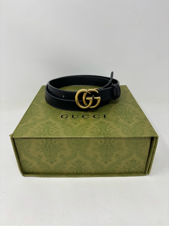 Gucci Accessories - Gucci Double G logo leather black belt size 80